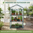 50-176 PURE GARDEN 3 TIER MINI GREENHOUSE 27.5X19X50-INCH BLACK - Like New