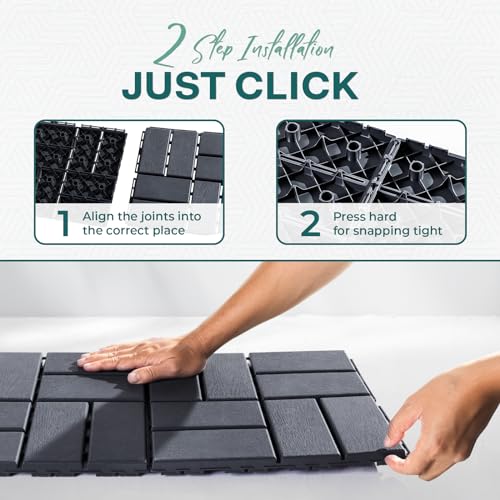 IDZO Plastic Interlocking Deck Tiles - 9PCS Waterproof Outdoor 기후택1 - Brand New