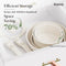 BAZOVA BZ101 CERAMIC NONSTICK COOKWARE SET, 17-PIECES, REMOVABLE HANDLES - WHITE - Like New