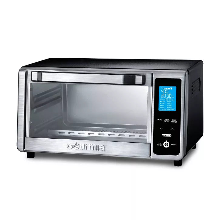GOURMIA DIGITAL 4-SLICE TOASTER OVEN AIR FRYER - STAINLESS STEEL GRAY - Like New