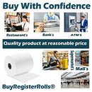 BuyRegisterRolls Thermal Paper Receipt Rolls 3 1/8" x 230' 50 Rolls - White - Brand New