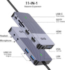 GIQ Laptop Docking Station Dual Display D3908 - GRAY New