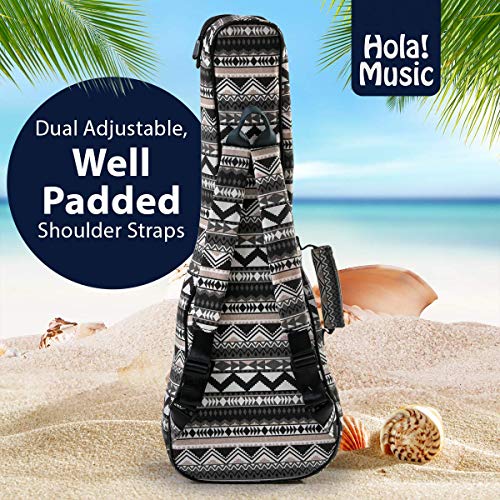 HOLA! MUSIC ACCORDION ACCESSORY (MILEMONT-11) UKULELE GIG BAG - BLACK WHITE - Like New