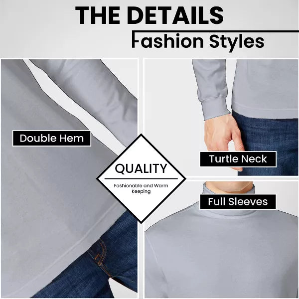 GALAXY BY HARVIC MEN'S LONG SLEEVE TURTLE NECK T-SHIRT - SIZE XL - HEATHER GRAY - Brand New