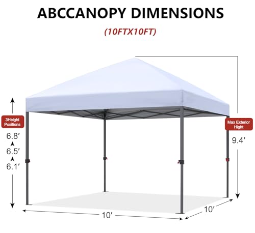 ABCCANOPY POP UP CANOPY OUTDOOR PATIO CANOPY TENT AJ18-RED - RED, 10X10 - Like New