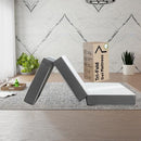 MAYTON, 3-INCH TRI-FOLDING GEL MEMORY FOAM PORTABLE FLOOR MATTRESS - WHITE - Like New