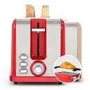 KOOC Toaster 2 Slice with Warm Rack, Retro B0914XXWCR - Red - Like New