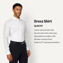 AEMN94768M26 AMAZON ESSENTIALS SLIM FIT STRETCH WRINKLE FREE DRESS SHIRT L WHITE - Brand New