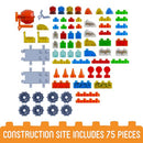 JELLY BLOX CONSTRUCTION SITE SET INCLUDES 75 PIECES TODDLER PRESCHOOL MULTI - Like New