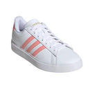 ADIDAS WOMEN'S GRAND COURT 2.0 TENNIS SHOE SIZE: WOMEN 7.5 WHITE/SEMI PINK SPARK - Brand New