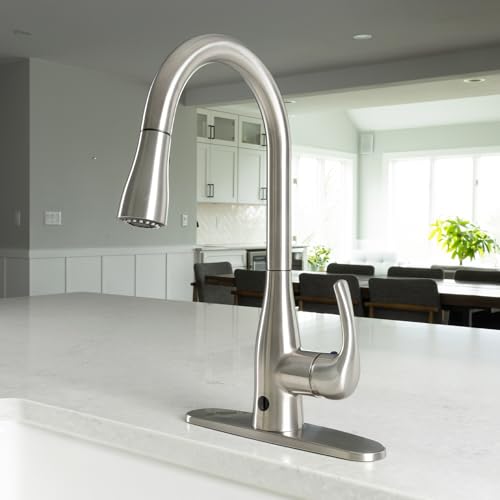 BIO BIDET FLOW TOUCHLESS KITCHEN FAUCET UP-7000BN - BRUSHED NICKEL - Like New