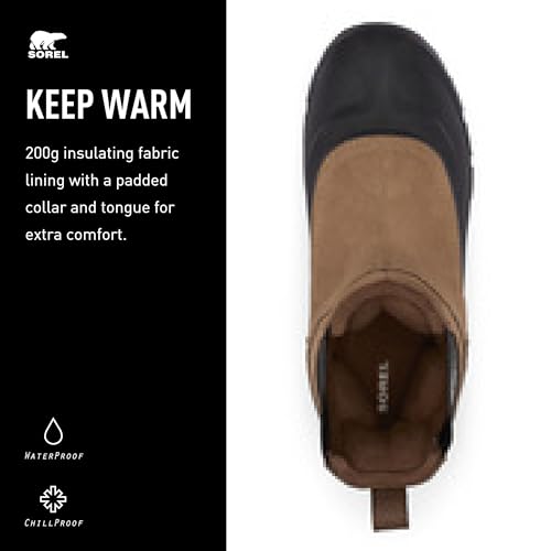 SOREL MEN'S BUXTON PULL ON WATERPROOF BOOT MEN 14 BROWN DELTA/BLACK - Like New