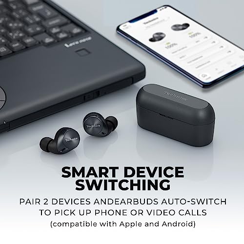 Technics HIFI TRUE WIRELESS MULTIPOINT BLUETOOTH EARBUDS EAH-AZ60P-K (BLACK) - Like New