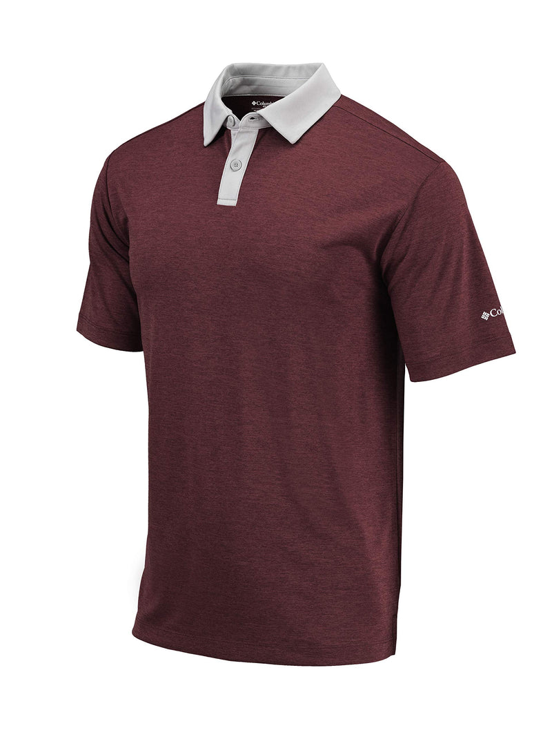 COLUMBIA MEN'S OMNI- WICK RANGE POLO (MEDIUM, DEEP MAROON) - Brand New