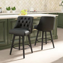 ERDORU COUNTER HEIGHT SWIVEL BAR STOOLS SET OF 2, 26" H SEAT, 2-F880-PL1959-BLK - Like New