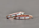 GENERIC WHITE OPAL INLAY ROSE GOLD HOOP EARRING - ROSE GOLD - Like New