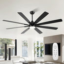 CJOY 84 Inch Large Ceiling Fan with Lights Flush Mount Black Ceiling Fan - Like New