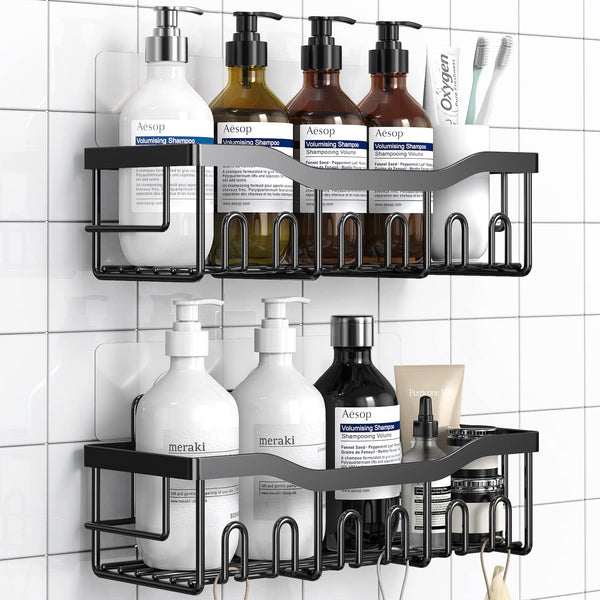 EUDELE SHOWER CADDY 2 PACK ADHESIVE ORGANIZER NO DRILLING XYJ-02 - Silver - Like New