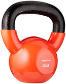 Amazon Basics Vinyl Coated Cast Iron Kettlebell, 20 Pounds, Wide Handle - Orange - Brand New