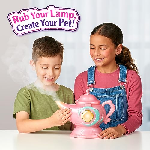 MAGIC MIXIES MAGIC GENIE LAMP WITH INTERACTIVE 8" PLUSH TOY AND 60+ - PINK - Like New