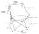 TOMMY BAHAMA GO EVERYWHERE 2PK FOLDING MOON CHAIRS - BLUE PRINT - Like New