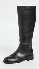 B0BWBFN89N Sam Edelman Mable Equestrian Boot Black Leather 6.5 Medium - Brand New