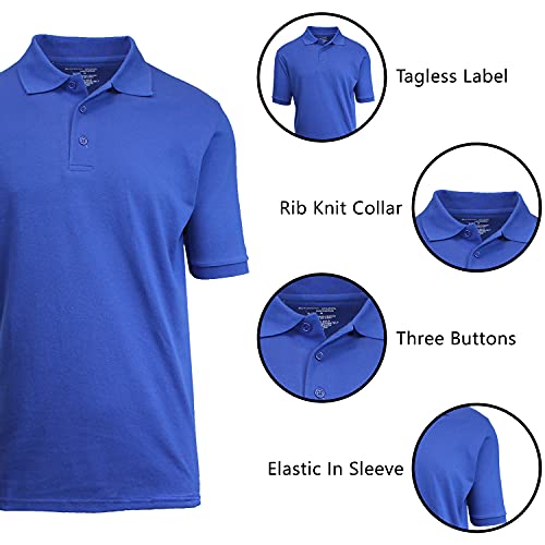 GALAXY BY HARVIC MENS POLO PIQUE SHIRT - SIZE 2XL - ROYAL BLUE - Brand New