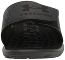 Under Armour Men's Ignite Pro Freedom Slide Sandal Pitch Gray/Black Size 12 - Like New