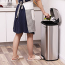 SONGMICS KITCHEN BIN 30L, PEDAL BIN, RUBBISH BIN, SOFT-CLOSE, LTB03NL - SILVER - Like New