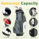 HIMAL 4-WAY FULL-LENGTH GOLF STAND BAG - STEEL GRAY/WHITE/GREEN - Like New