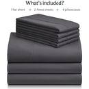 LUXCLUB 7 PC SPLIT KING SHEET SET SHEETS DEEP POCKETS 18" - DARK GRAY - Like New