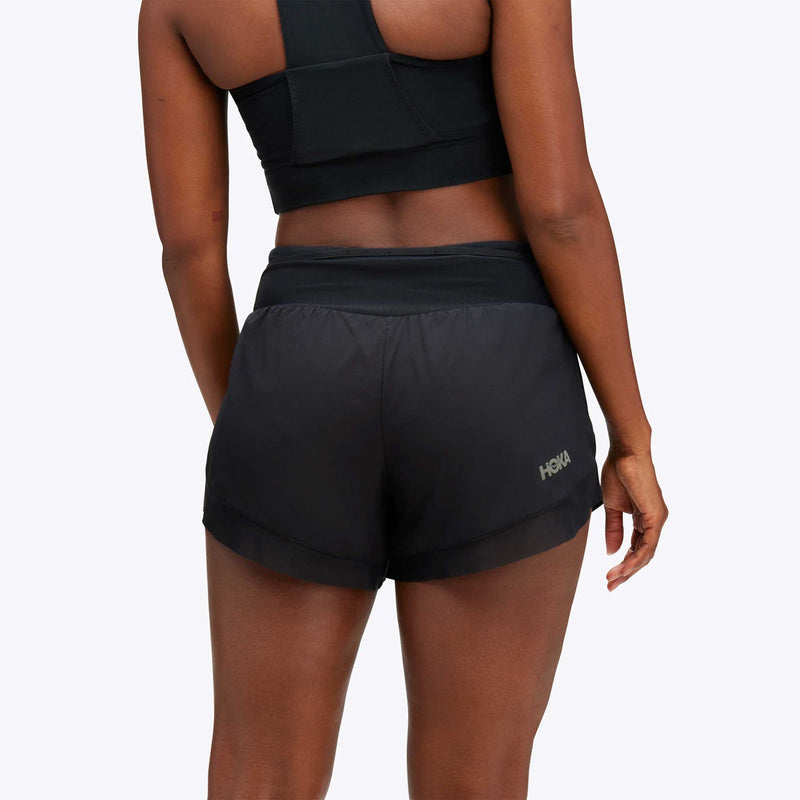 HOKA ONE ONE HOKA GLIDE 4" SHORT WOMEN'S - SIZE: WOMEN S - BLACK - Brand New