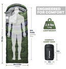 MalloMe SSBAG Sleeping Bag for Adult Backpacking Camping Bag for Kid Green - Like New