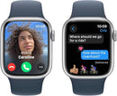 APPLE WATCH SERIES 9 [GPS CELLULAR 41MM] SILVER ALUMINUM STORM BLUE BAND - Like New