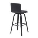 ARMEN LIVING VIENNA MODERN SWIVEL 30" BAR HEIGHT BARSTOOL BLACK FAUX LEATHER - Like New