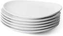 Sweese Dinner Plates 11" Porcelain Modern Curve Square Plate Set of 6 - White - Like New