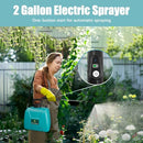 GIFTSFALOY 2G GALLON BATTERY POWERED GARDEN SPRAYER, 3 NOZZLES, STRAP - BLUE - Like New