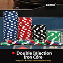Comie Poker Chips 500PCS Poker Chip Set Aluminum Travel Case YC0001 - Silver - Like New