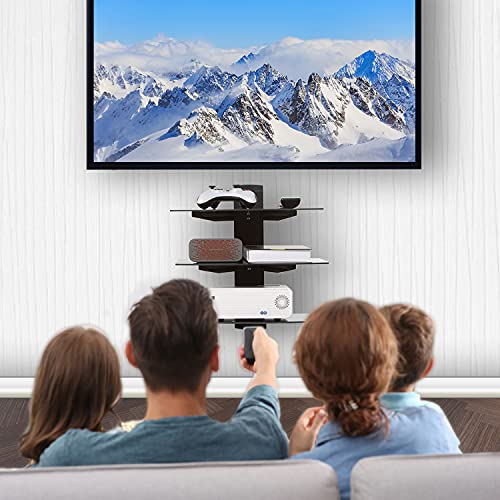 WALI FLOATING ENTERTAINMENT CENTER SHELVES HOLDS CS303B - BLACK - Like New