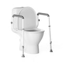 LOYODA TOILET SAFETY RAIL, ADJUSTABLE HEIGHT, WIDTH, 350 LBS - WHITE/GRAY - Like New