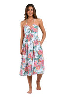 LA BLANCA WOMENS MIDI DRESS SWIMSUIT COVER UP, SIZE XL, WHITE//RIVIERA RESORT - Brand New