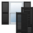 Builders Edge Open Louver Vinyl Shutters B000CSND1I - Black - Like New