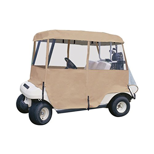 CLASSIC ACCESSORIES FAIRWAY DELUXE 4-SIDED 4-PERSON GOLF CART ENCLOSURE - SAND - Like New