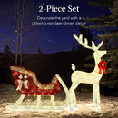 Best Choice Products Lighted Christmas 4ft Reindeer & Sleigh Outdoor - White - Brand New