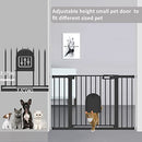 Baby Gate with Cat Door 30" to 48" Wide Black Walk Through Small Pet Gate Guide - Brand New