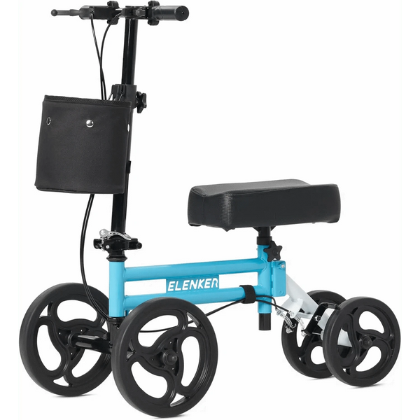 ELENKER YF-9005E STEERABLE MEDICAL KNEE WALKER 10" WHEELS - LIGHT BLUE/WHITE - Brand New