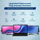 MP NEW MOBILE PIXELS TRIO MAX PORTABLE MONITOR 14.1" TRIPLE MONITORS 101-1004P04 - Like New