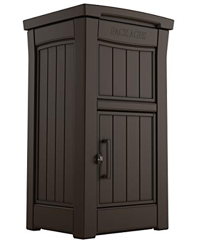Keter Delivery Box for Porch with Lockable Secure Storage Compartment Brown - Like New