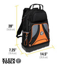 Klein Tools 55421BP-14 Tool Backpack 39 Pockets Black/Orange/Gray - Brand New