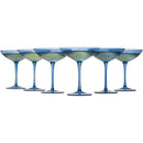 THE WINE SAVANT COLORED CHAMPAGNE COUPE GLASSES 12OZ SET OF 6 - COBALT BLUE - Like New
